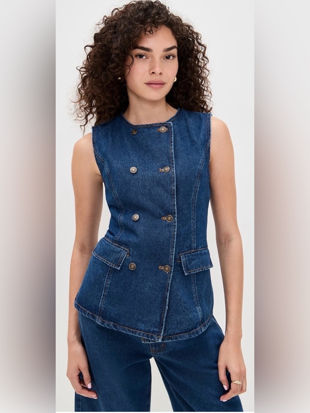 Lioness Femme Vest Dark Denim NWT Size Small